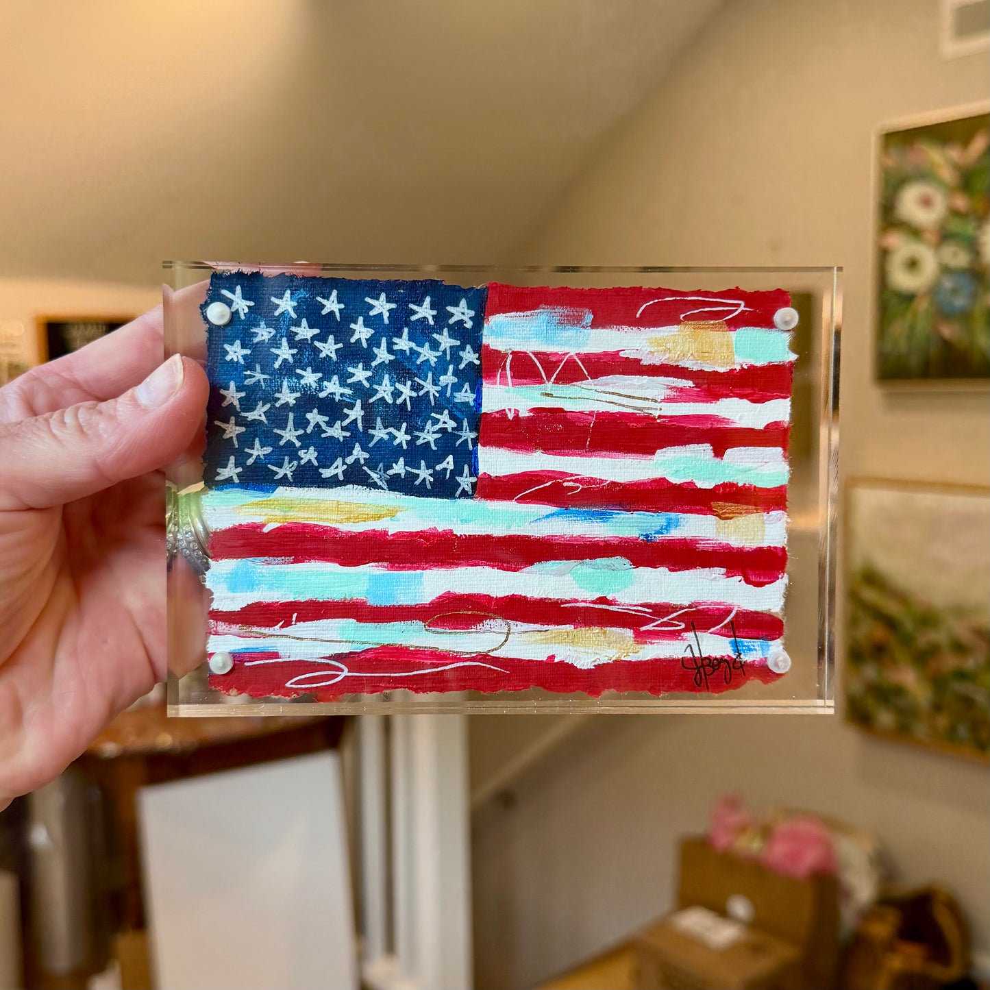 4x6 American flag in Acrylic #2
