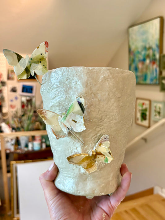 Original Art Butterfly Planter