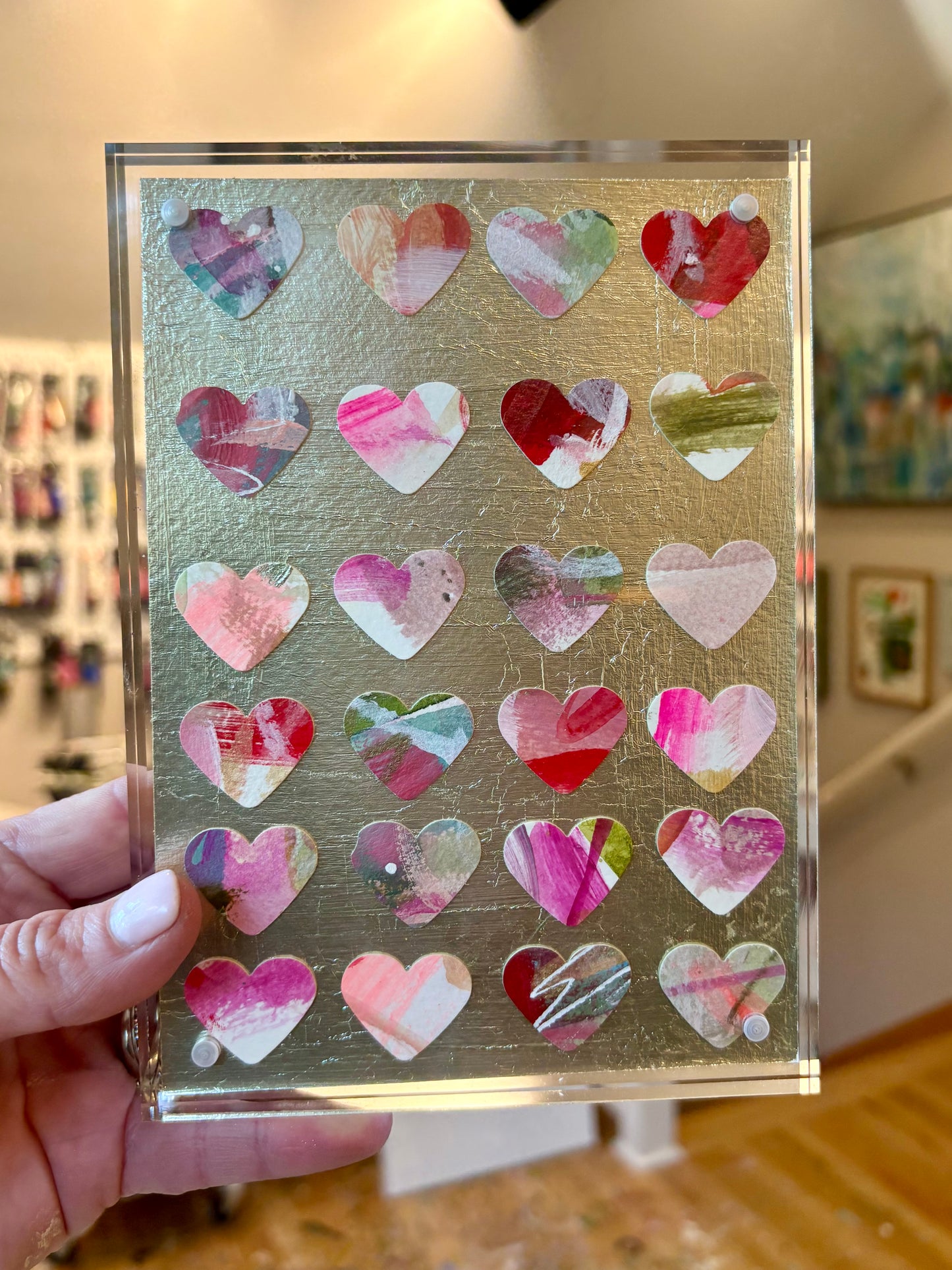 5x7 Pop Hearts in Acrylic