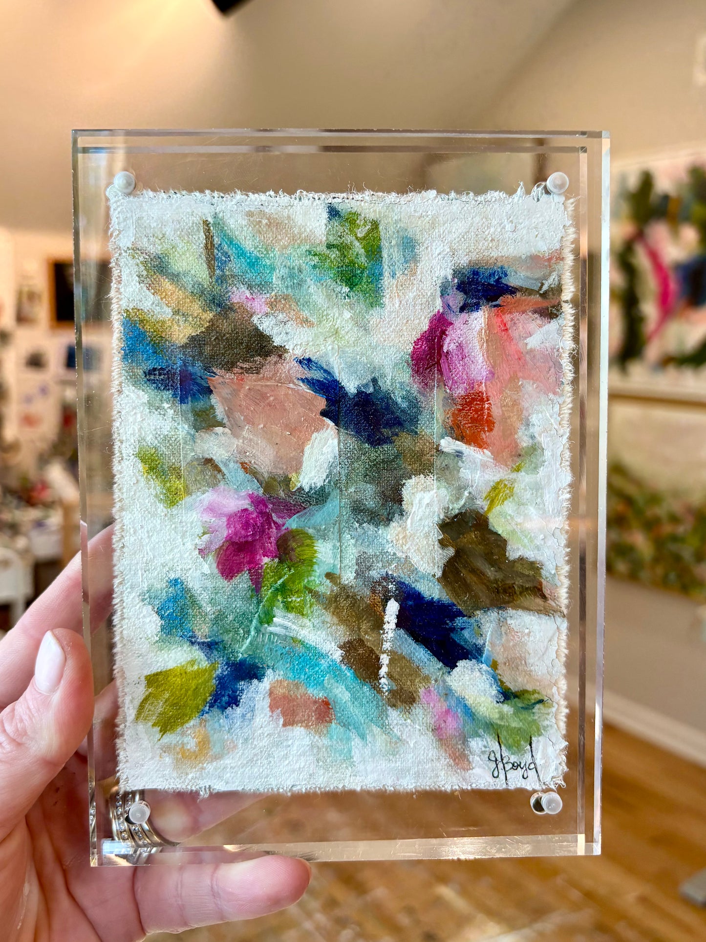 5x7 Raw Canvas in Acrylic